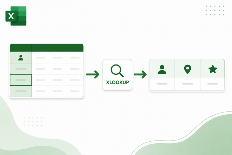 XLOOKUP kelių stulpelių grąžinimas Excel lentelėje