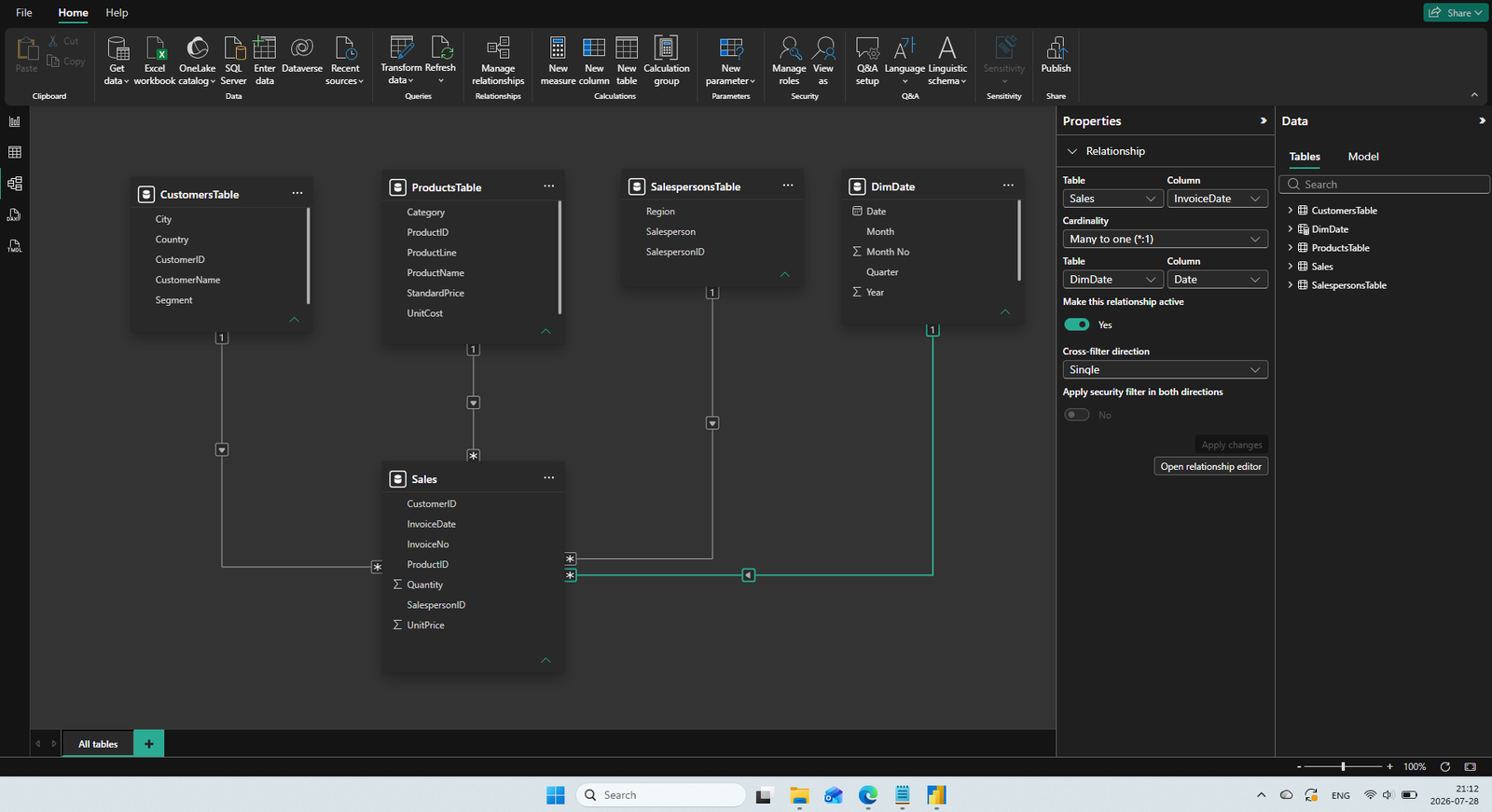 Žvaigždės modelis Power BI