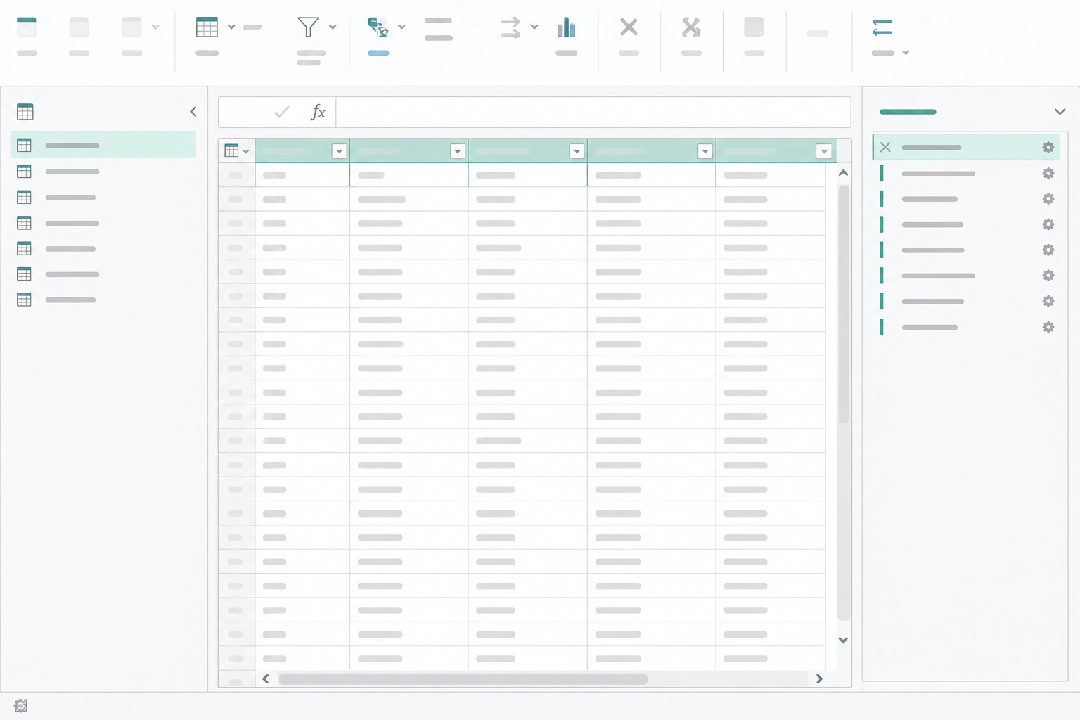 Power Query Editor lango struktūra